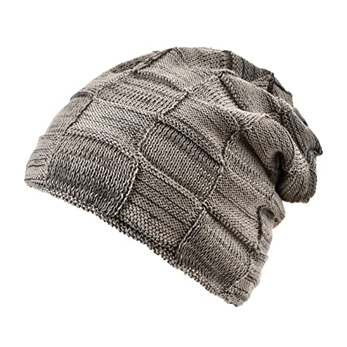Neverless® Damen Strickmütze Strick-Beanie gefüttert Innenfutter Fleece Winter-Mütze Meliert beige Unisize von Neverless