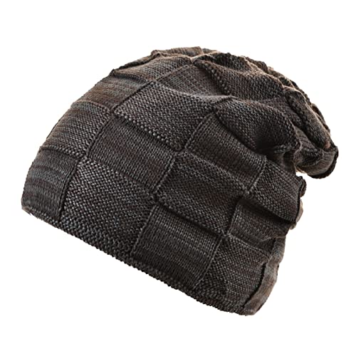 Neverless® Damen Strickmütze Strick-Beanie gefüttert Innenfutter Fleece Winter-Mütze Meliert braun-Melange Unisize von Neverless