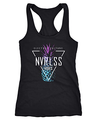 Neverless® Damen Tank-Top Ananas Dreieck Triangle Pineapple Electronic Culture Racerback schwarz L von Neverless