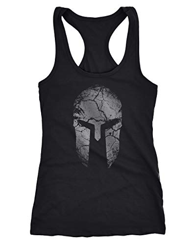 Neverless® Damen Tank-Top Aufdruck Sparta Helm Spartan Warrior Racerback Fashion Streetstyle schwarz M von Neverless