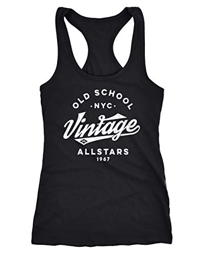 Neverless® Damen Tank-Top College Style Retro Schriftzug Oldschool Vintage Allstars Racerback schwarz M von Neverless