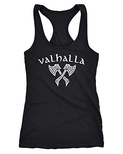 Neverless® Damen Tank-Top Valhalla Viking Axt Nordische Mythologie Odin Racerback schwarz L von Neverless