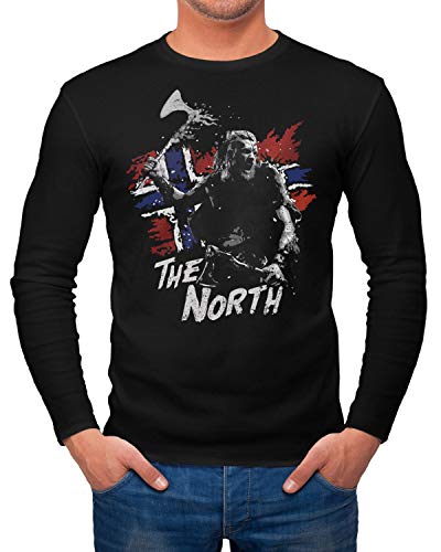 Neverless® Herren Longsleeve The North Wikinger Berserker Norwegen Valhalla Odin Ragnar Langarm-Shirt Fashion Streetstyle schwarz 3XL von Neverless