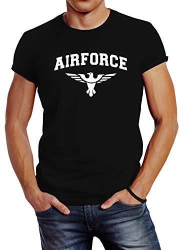 Neverless® Herren T-Shirt Airforce US Army Adler Militär T-Shirt Fashion Streetstyle schwarz L von Neverless