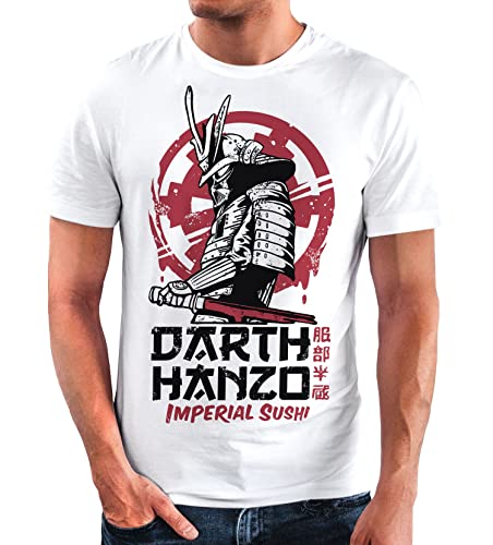 Neverless® Herren T-Shirt Hattori Hanzo Parodie Darth Vader Movie Film Fashion Streetstyle weiß S von Neverless