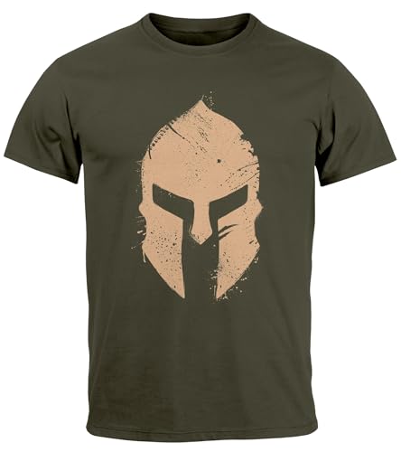 Neverless® Herren T-Shirt Print Sparta-Helm Aufdruck Gladiator Krieger Warrior Spartaner Fashion Army S von Neverless