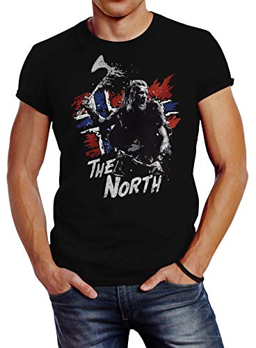 Neverless® Herren T-Shirt The North Wikinger Berserker Norwegen Valhalla Odin Ragnar Fashion Streetstyle schwarz 4XL von Neverless