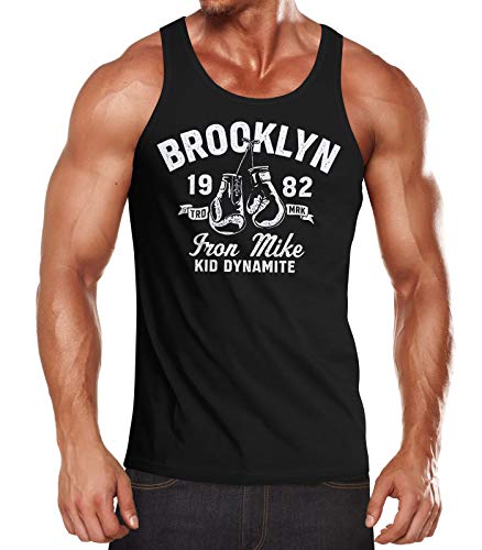 Neverless® Herren Tank-Top Boxen Iron Mike Brooklyn Retro Design Muskelshirt Muscle Shirt schwarz 3XL von Neverless