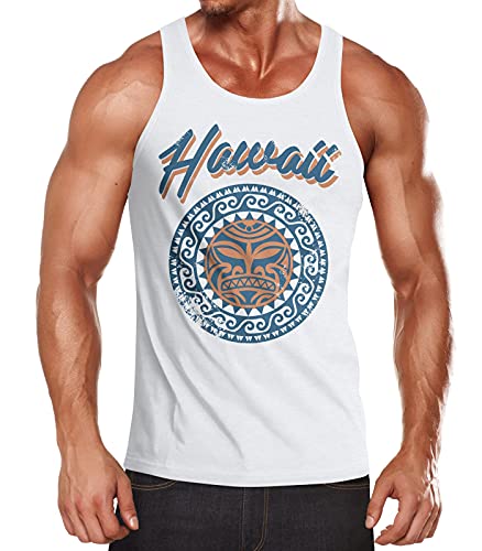 Neverless® Herren Tank-Top Hawaii Tattoo Tribal Maui Ethno Style Muskelshirt Muscle Shirt weiß 3XL von Neverless