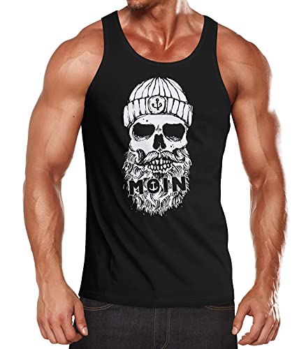 Neverless® Herren Tank-Top Moin Totenkopf Anker Skull Muskelshirt Muscle Shirt schwarz L von Neverless