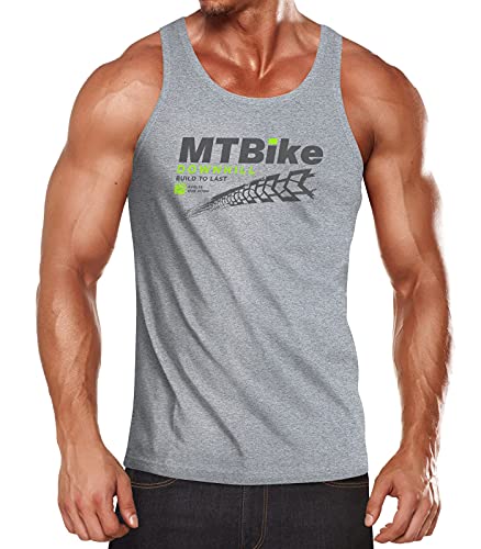 Neverless® Herren Tank-Top Mountainbike MTB Downhill Fahrrad Radsport Muskelshirt Muscle Shirt grau L von Neverless