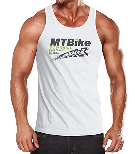 Neverless® Herren Tank-Top Mountainbike MTB Downhill Fahrrad Radsport Muskelshirt Muscle Shirt weiß M von Neverless