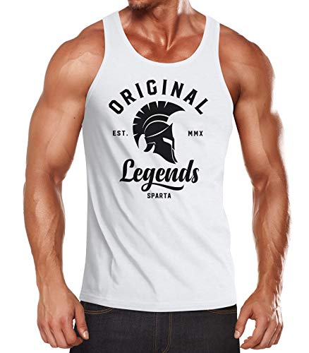 Neverless® Herren Tank-Top Original Legends Gladiator Sparta Muskelshirt Muscle Shirt weiß XXL von Neverless