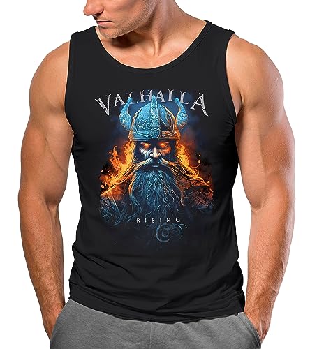 Neverless® Herren Tank-Top Shirt Valhalla Rising Wikinger Nordmänner Mythologie Runen Print Aufdruck Muscle Shirt schwarz XXL von Neverless