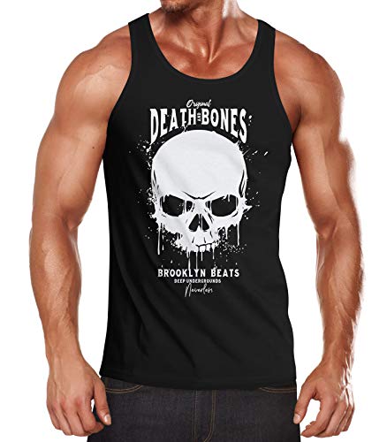 Neverless® Herren Tank-Top Skull Death and Bones Totenkopf Club Outfit Muskelshirt Muscle Shirt schwarz XL von Neverless
