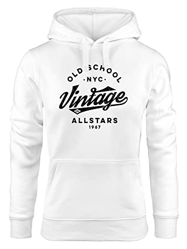 Neverless® Hoodie Damen College Style Schriftzug Oldschool Vintage Allstars Kapuzen-Pullover Fashion Streetstyle schwarz weiß L von Neverless