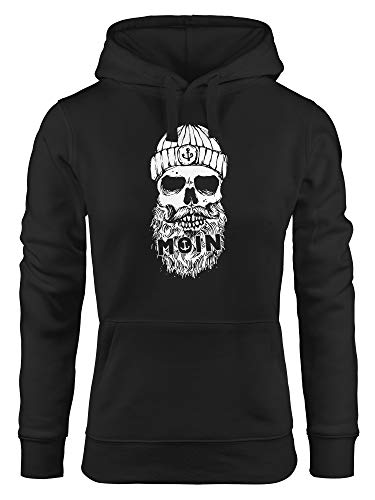 Neverless® Hoodie Damen Moin Totenkopf Anker Skull Kapuzen-Pullover schwarz L von Neverless