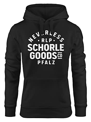 Neverless® Hoodie Damen Pfalz-Schorle Heimat Pfälzer Aufdruck Print Schrift Kapuzen-Pullover Fashion Streetstyle schwarz S von Neverless