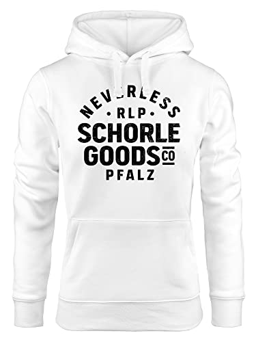 Neverless® Hoodie Damen Pfalz-Schorle Heimat Pfälzer Aufdruck Print Schrift Kapuzen-Pullover Fashion Streetstyle weiß S von Neverless