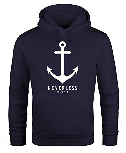 Neverless® Hoodie Herren Anker Nautical Sailor Segeln Kapuzen-Pullover Männer Navy XL von Neverless