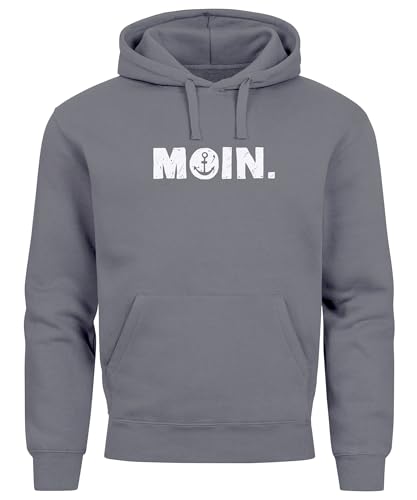 Neverless® Hoodie Herren Moin Dialekt Norden Hamburg Anker Print Kapuzen-Pullover Männer Fashion Streetstyle Convoy Grey XS von Neverless