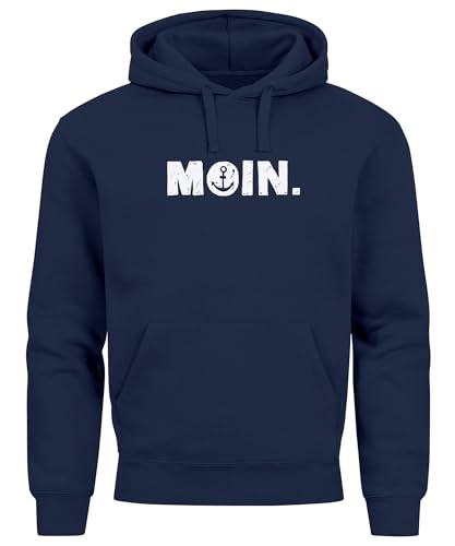 Neverless® Hoodie Herren Moin Dialekt Norden Hamburg Anker Print Kapuzen-Pullover Männer Fashion Streetstyle Navy XS von Neverless