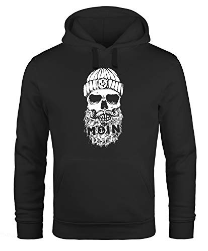 Neverless® Hoodie Herren Moin Totenkopf Anker Skull Kapuzen-Pullover Männer schwarz 4XL von Neverless