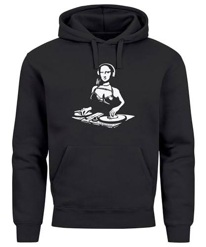 Neverless® Hoodie Herren Mona Lisa Techno Festival DJ Electronic Music Rave Fashion Streetstyle schwarz M von Neverless