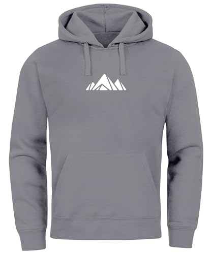Neverless® Hoodie Herren Polygon Print Wandern Geometric Berg-Motiv Geometric Kapuzen-Pullover Männer Outdoor Fashion Convoy-Grey XXL von Neverless