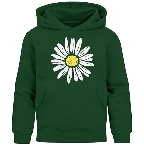 Neverless® Kinder Hoodie Mädchen Blumen Aufdruck Kapuzenpullover Sweatshirt Kapuze Dunkelgruen 152 von Neverless