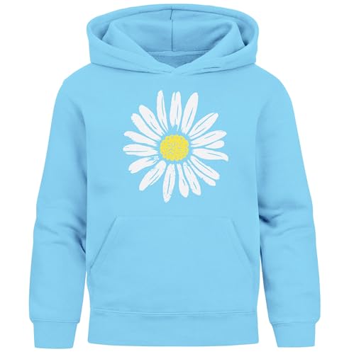 Neverless® Kinder Hoodie Mädchen Blumen Aufdruck Kapuzenpullover Sweatshirt Kapuze hellblau 140 von Neverless