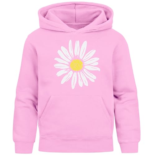Neverless® Kinder Hoodie Mädchen Blumen Aufdruck Kapuzenpullover Sweatshirt Kapuze rosa 116 von Neverless