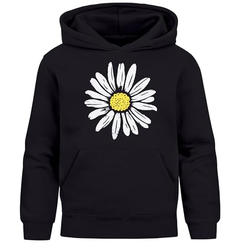 Neverless® Kinder Hoodie Mädchen Blumen Aufdruck Kapuzenpullover Sweatshirt Kapuze schwarz 152 von Neverless