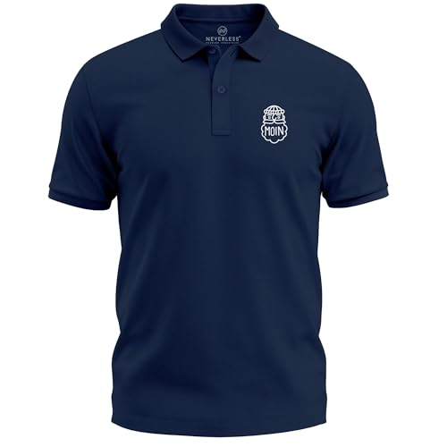 Neverless® Poloshirt Herren mit Moin Seemann Prin– Kurzarm Polo Sommer Maritimes Design Modern Fit Fashion Navy 4XL von Neverless