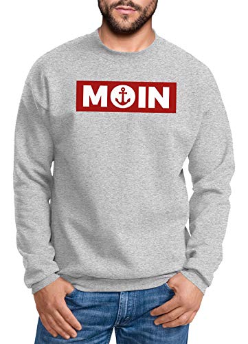 Neverless® Sweatshirt Herren Moin norddeutsch Morgen Anker Rundhals-Pullover grau 3XL von Neverless