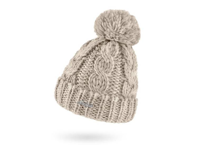Neverless Bommelmütze Damen Mütze Grobstrick Strick-Bommel Pudelmütze Zopfstrickmuster Wintermütze Umschlag Neverless® von Neverless
