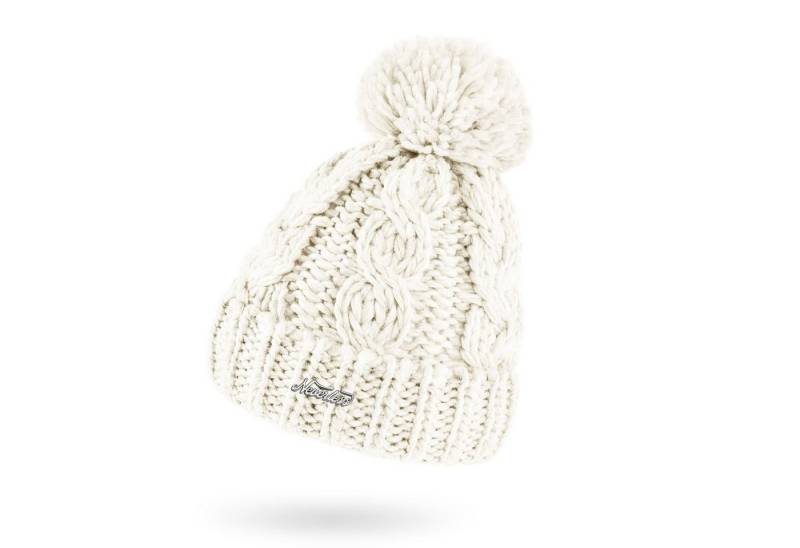 Neverless Bommelmütze Damen Mütze Grobstrick Strick-Bommel Pudelmütze Zopfstrickmuster von Neverless
