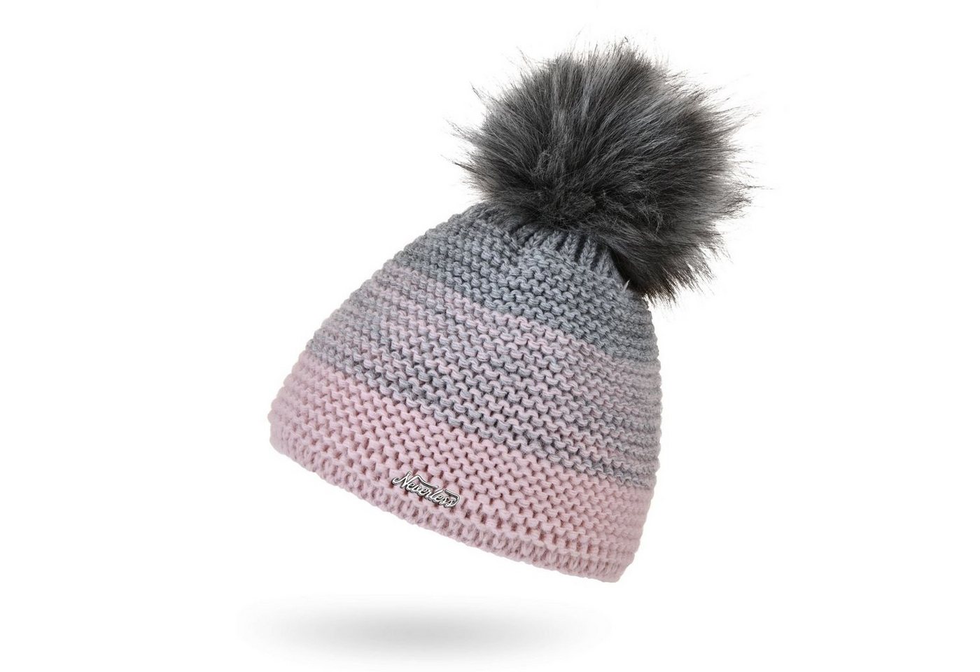 Neverless Bommelmütze Damen Mütze gefüttert Fleece-Innenfutter Fell-Bommel Kunstfell von Neverless