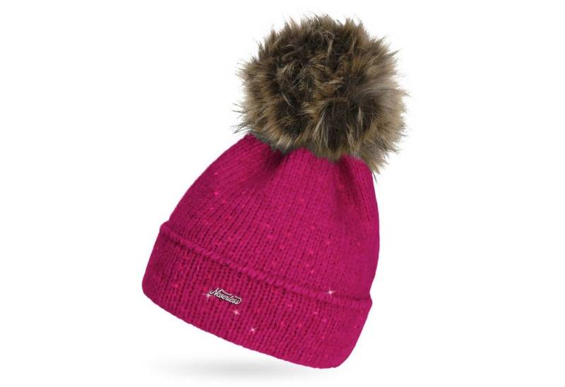 Neverless Bommelmütze Damen Strick-Mütze mit Fellbommel und Innenfutter Fleece Kunstfell von Neverless