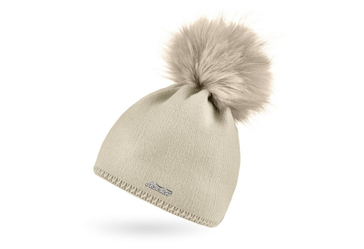 Neverless Bommelmütze Damen Strickmütze Strick-Beanie mit Bommel Winter-Mütze Bommelmütze von Neverless