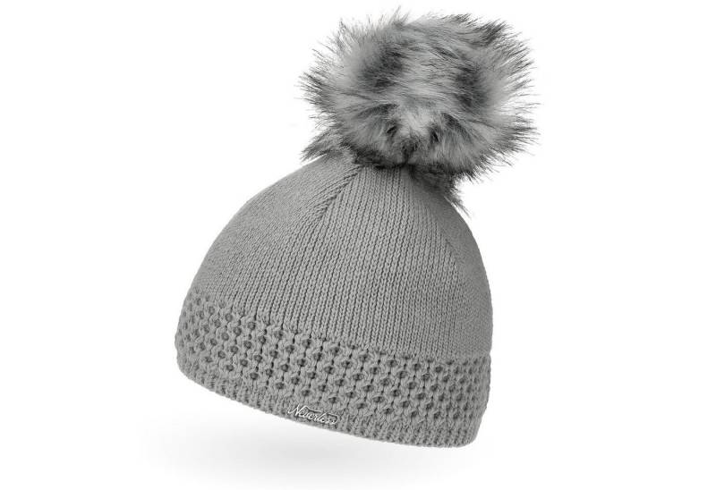Neverless Bommelmütze Damen Strickmütze gefüttertert Fell-Bommel Kunstfell Winter-Mütze von Neverless