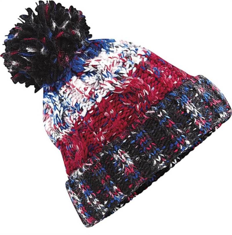 Neverless Bommelmütze Strickmütze Herren Grobstrick Bunt Bommelmütze Wintermütze Neverless® von Neverless