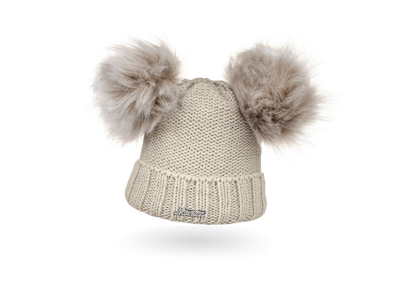Neverless Bommelmütze Warme Strickmütze Damen Wintermütze Bommelmütze gefüttert mit Bommel von Neverless