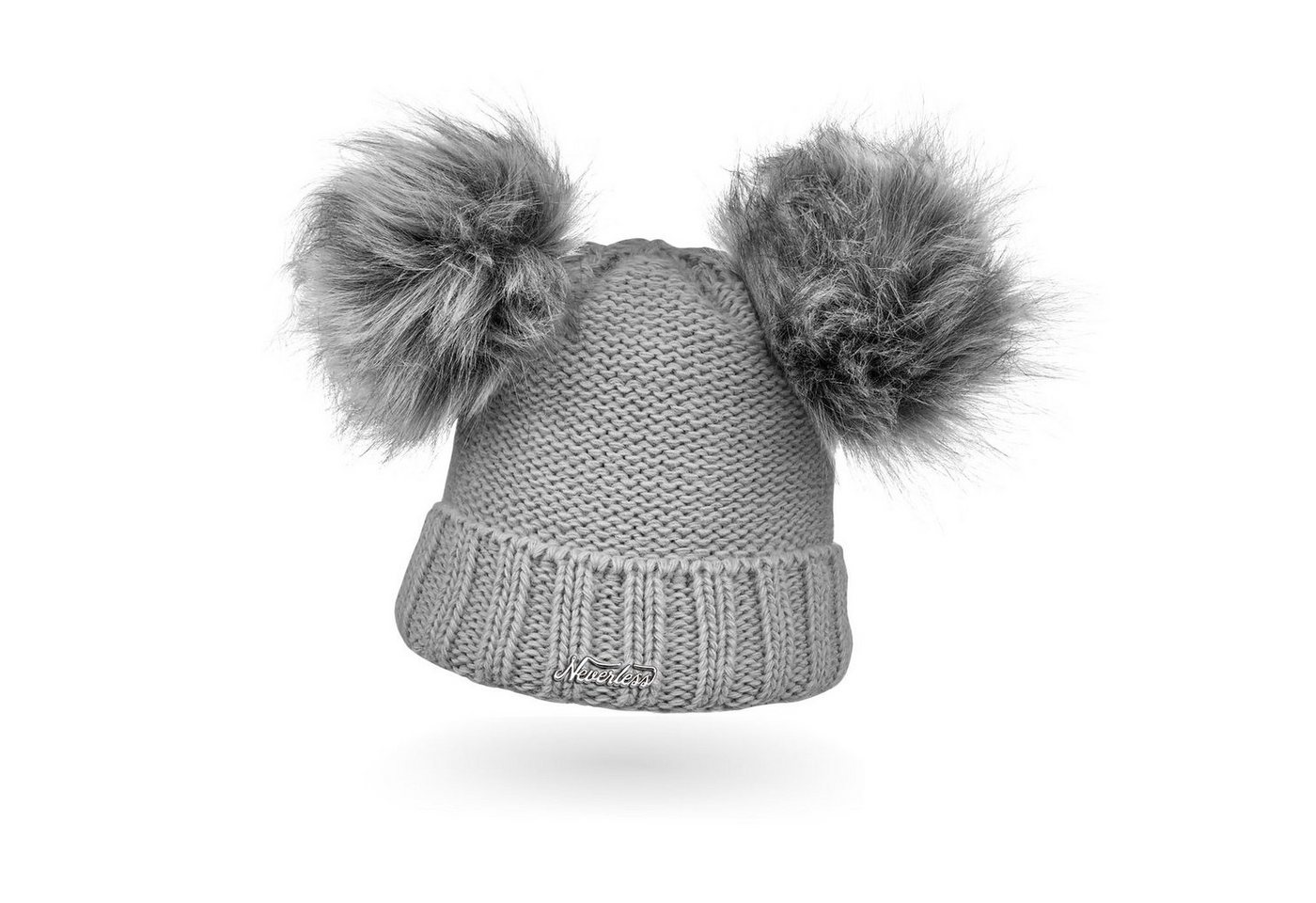 Neverless Bommelmütze Warme Strickmütze Damen Wintermütze Bommelmütze gefüttert mit Bommel von Neverless