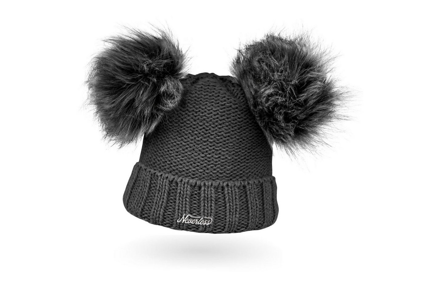 Neverless Bommelmütze Warme Strickmütze Damen Wintermütze Bommelmütze gefüttert mit Bommel von Neverless