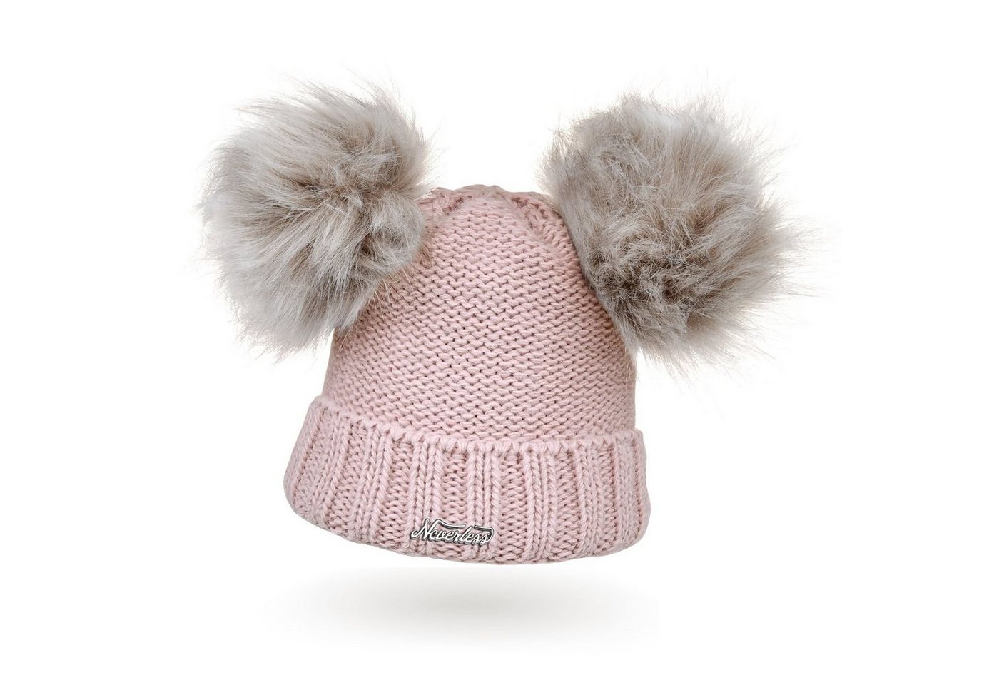 Neverless Bommelmütze Warme Strickmütze Damen Wintermütze Bommelmütze gefüttert mit Bommel von Neverless
