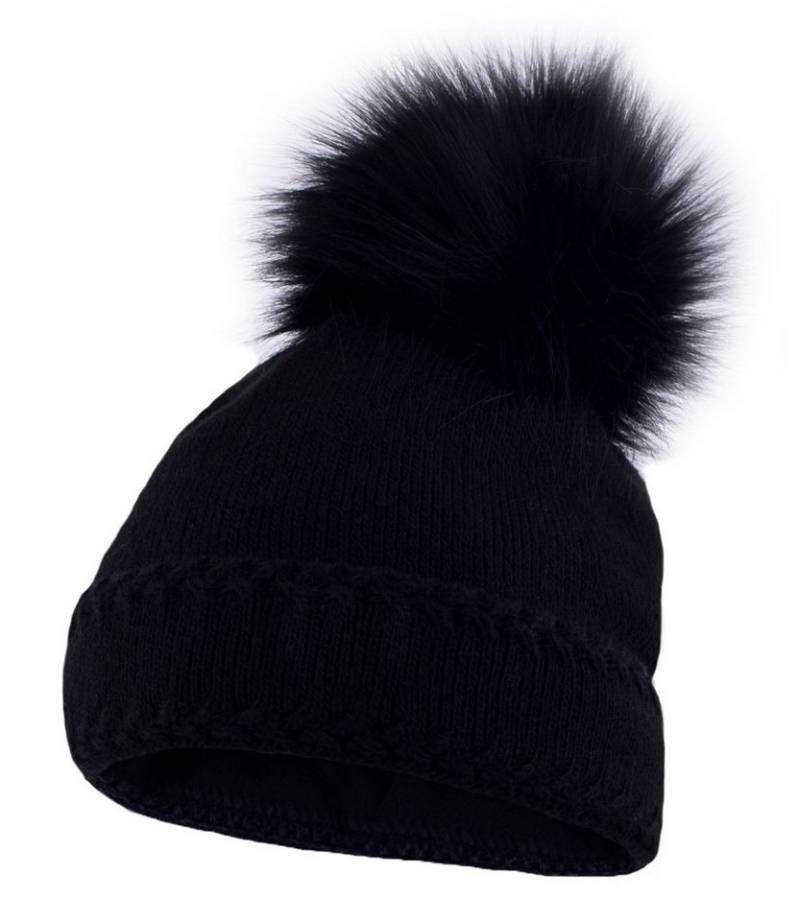 Neverless Bommelmütze Warme Strickmütze Damen Wintermütze Bommelmütze gefüttert mit Bommel von Neverless