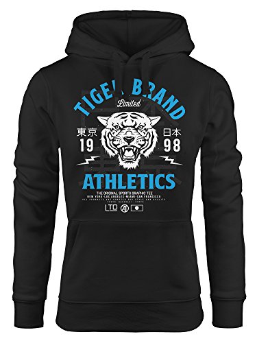 Neverless Cooler Damen Hoodie Tiger Brand Tokyo Supply Japan Athletic Sport Muskelshirt Muscle Shirt schwarz-blau L von Neverless