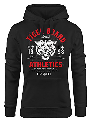 Neverless Cooler Damen Hoodie Tiger Brand Tokyo Supply Japan Athletic Sport Muskelshirt Muscle Shirt schwarz-rot L von Neverless