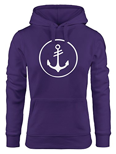 Neverless Cooler Damen Kapuzen-Pullover Anker Kreis Segeln Meer Motiv lila XL Neverless Cooler Damen Kapuzen-Pullover Anker Kreis Segeln Meer Motiv lila XL von Neverless
